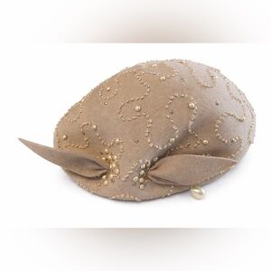 1940s/50s Grey Wool Hat with Beading